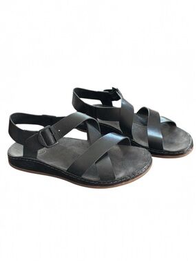 NWOT Chaco Wayfarer Leather Sandal Black Strappy Buckle Women's Size 5